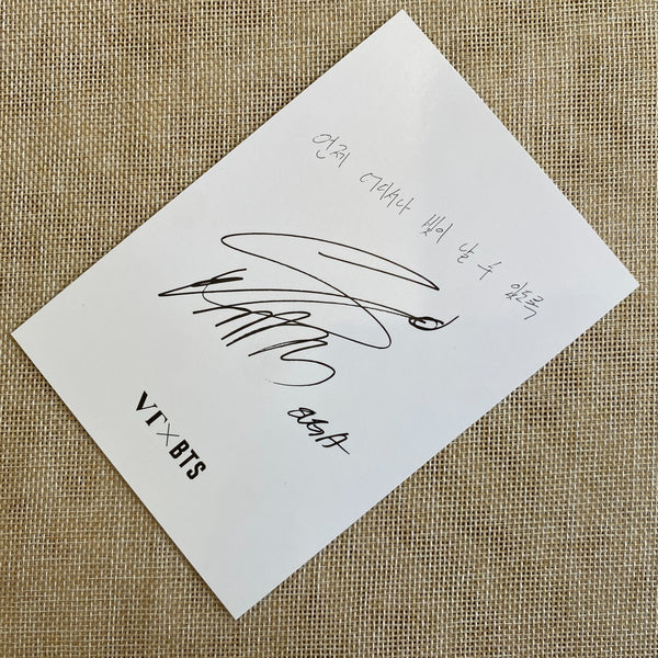 BTS SUGA [VT Cosmetics Sign Message] Official Postcard Photocard / New, Rare /+G