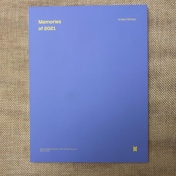 BTS [ 2021 Memories DVD Today's BTS Book ] Photobook / New, Rare / Gift