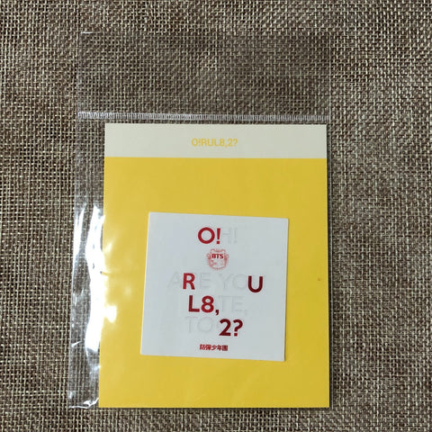 BTS [Oh, Always] Official O!RUL8,2? Album Cover Sticker, 2018 Exhibition / Gift