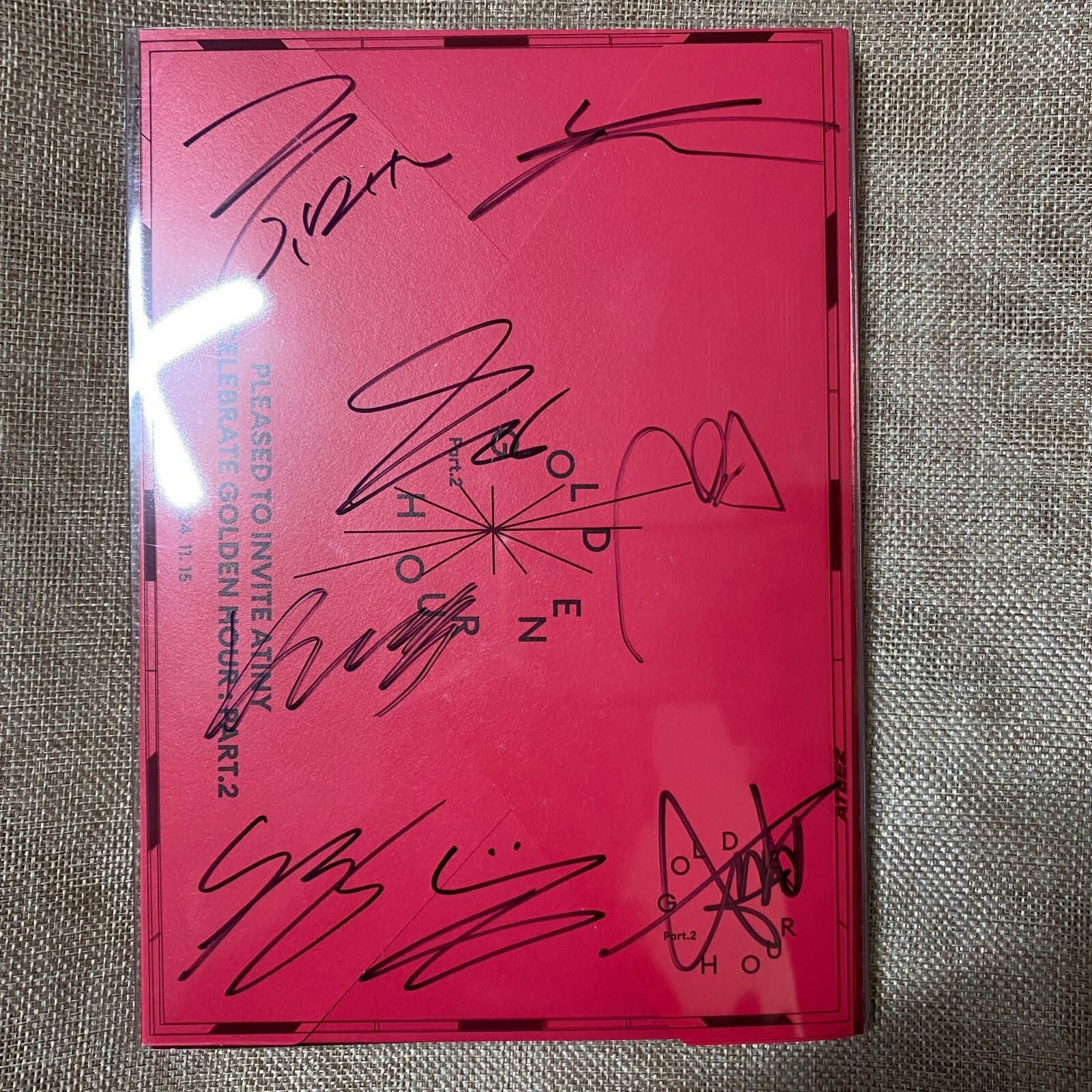 ATEEZ [Golden Hour Part. 2] All Member Signed Promo Album, Message Full Set /+G
