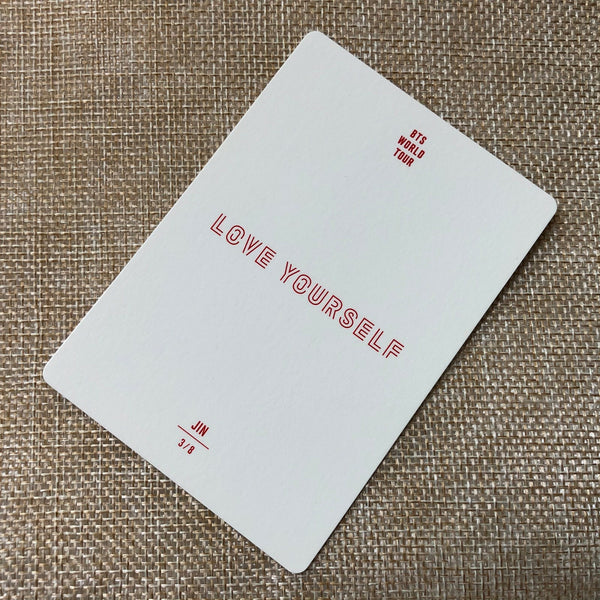 BTS JIN 3/8 [ Love Yourself World Tour ] Official Mini Photocard / New / Gift