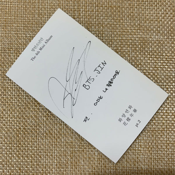 BTS JIN [HYYH pt.2] Official Photocard, In the Mood 4th Mini Album / New / Gift