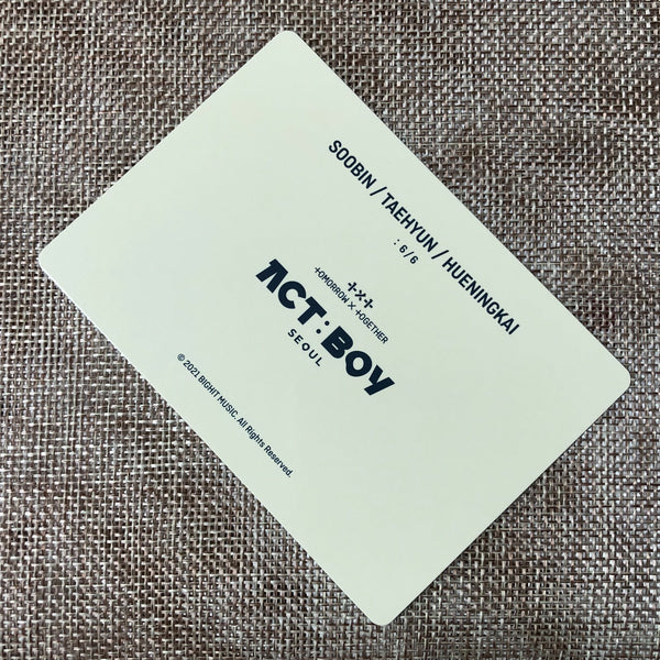 TXT UNIT SOOBIN 6/6 [ ACT : BOY SEOUL ] Official Mini Photocard / New / Gift