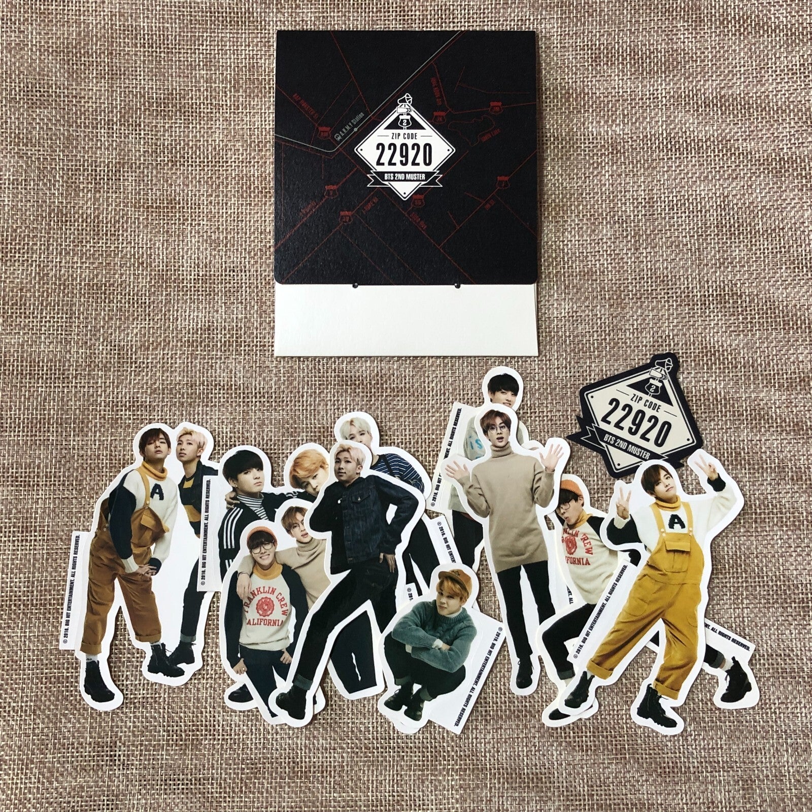 BTS GROUP [ 2nd Muster ZIP CODE 22920 ] Official Sticker Set / New, Rare / Gift