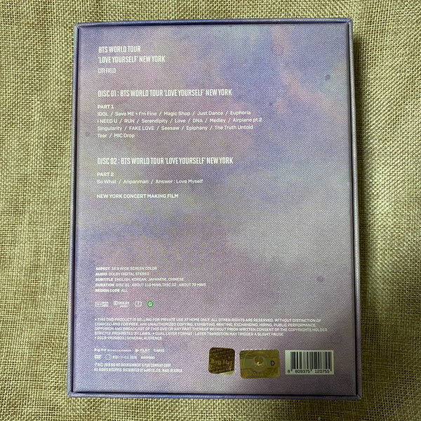 BTS [Love Yourself in NewYork] Official DVD, Photobook + 2 DVD / No PC / Gift