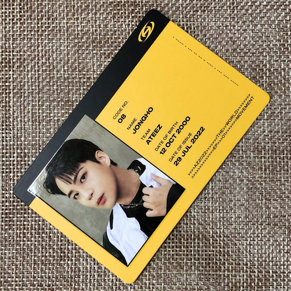 ATEEZ JONGHO [THE WORLD EP.1 : MOVEMENT] Official ID Photocard, Diary Ver. /+G