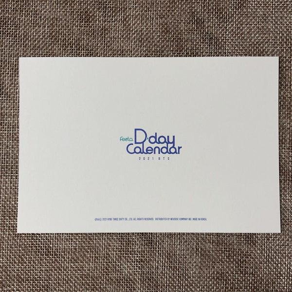 BTS GROUP #4 [FESTA D-Day Calendar 8th Anniversary] Official Postcard / Gift