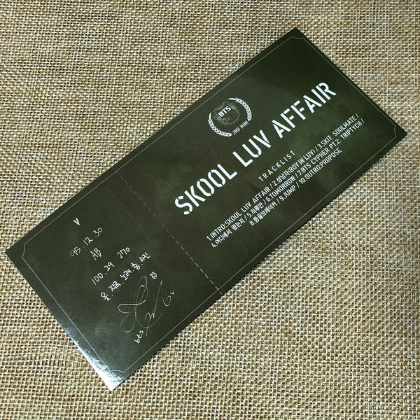 BTS V #2 [ SKOOL LUV AFFAIR ] Official Photocard, 2nd Mini Album / New / Gift