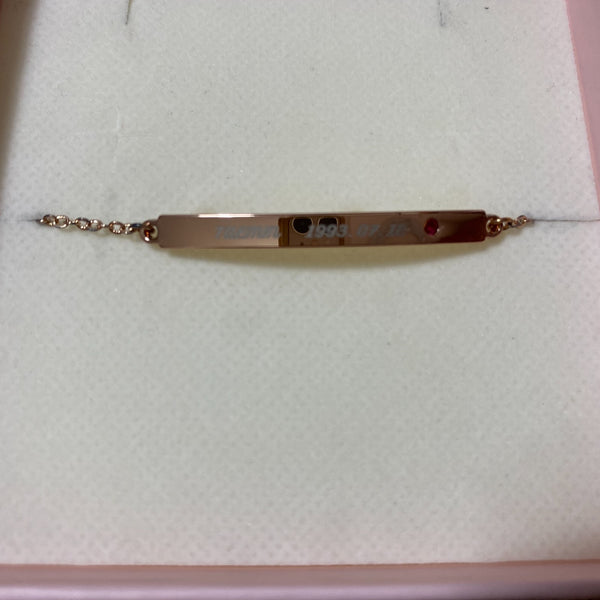 SHINEE [ TAEMIN Birthday Official Bracelet ] Pink Gold, SM / New, Rare / Gift