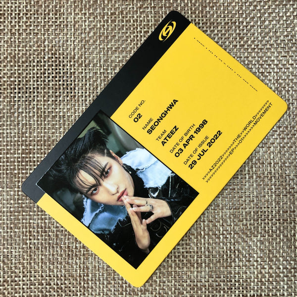 ATEEZ SEONGHWA [THE WORLD EP.1 : MOVEMENT] Official ID Photocard, Diary / Gift