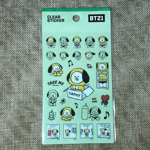 BTS BT21 Official Authentic Goods Clear Sticker Ver.3 / New / Gift