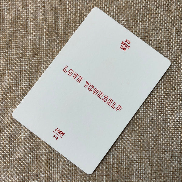 BTS J-HOPE 3/8 [ Love Yourself World Tour ] Official Mini Photocard / New / Gift