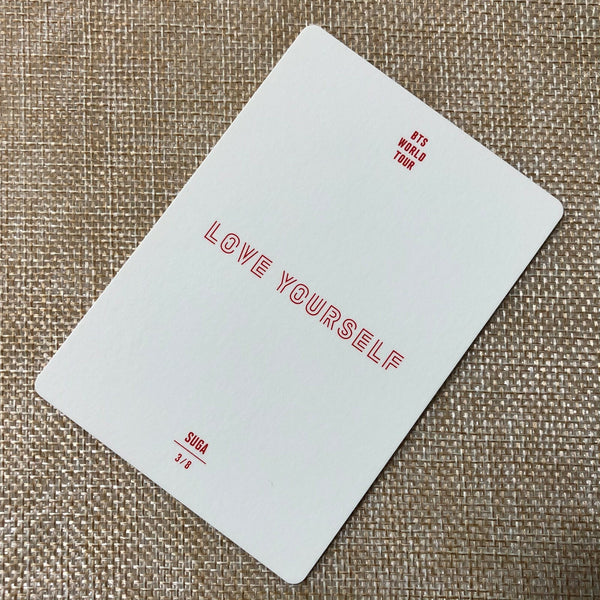BTS SUGA 3/8 [ Love Yourself World Tour ] Official Mini Photocard / New / Gift