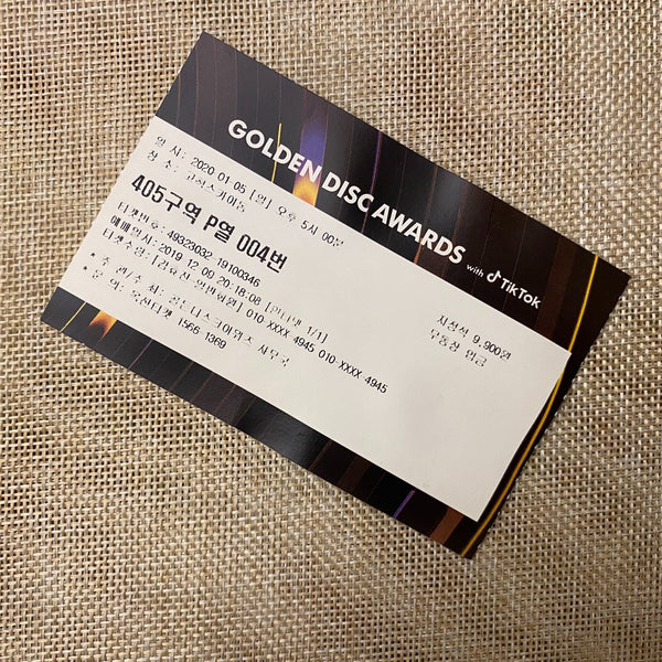 BTS 2020 #2 [ Golden Disc Awards ] Official Concert Ticket / Mint, Rare / Gift