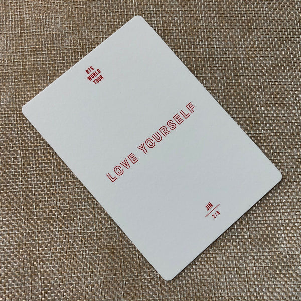 BTS JIN 2/8 [ Love Yourself World Tour ] Official Mini Photocard / New / Gift