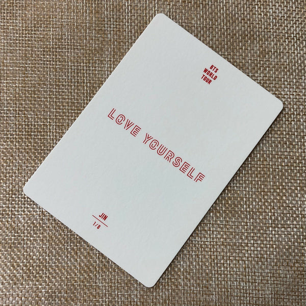 BTS JIN 1/8 [ Love Yourself World Tour ] Official Mini Photocard / New / Gift