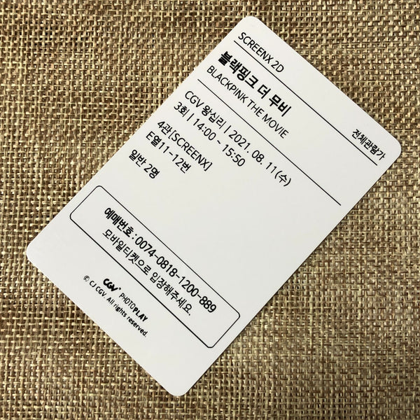 BLACKPINK GROUP #2 [The Movie CGV] Official Ticket Photocard / New, Rare / Gift