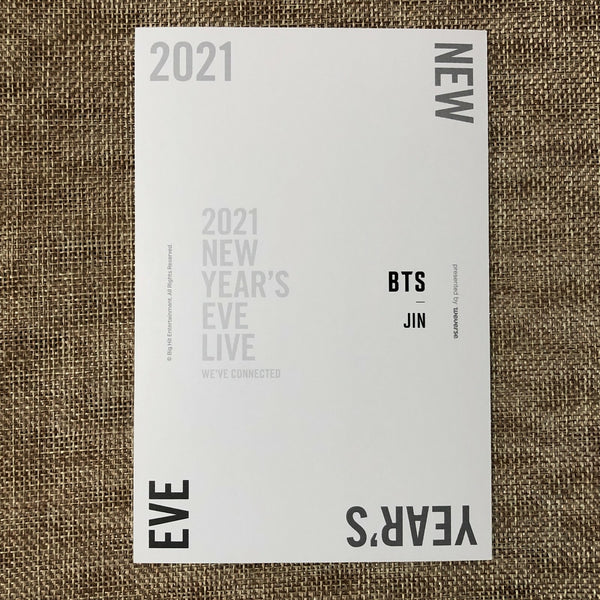BTS JIN [ 2021 NEW YEAR'S EVE LIVE ] Official Postcard / New / Gift