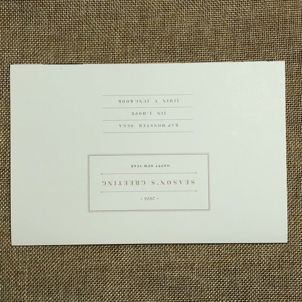 BTS GROUP [2016 Season's Greetings] Official Message Card Postcard / New / Gift