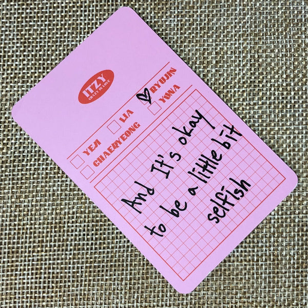 ITZY RYUJIN #3 [ CRAZY IN LOVE ] Official Photocard, 1st Album / New / Gift