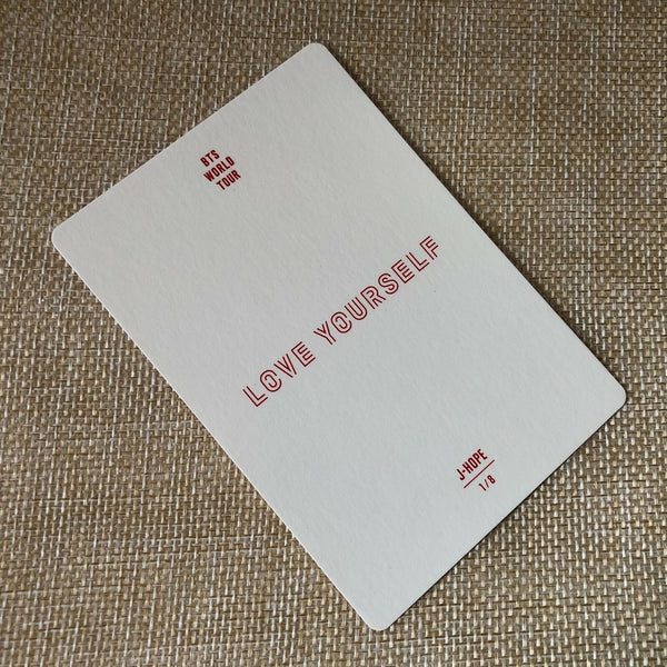 BTS J-HOPE 1/8 [ Love Yourself World Tour ] Official Mini Photocard / New / Gift