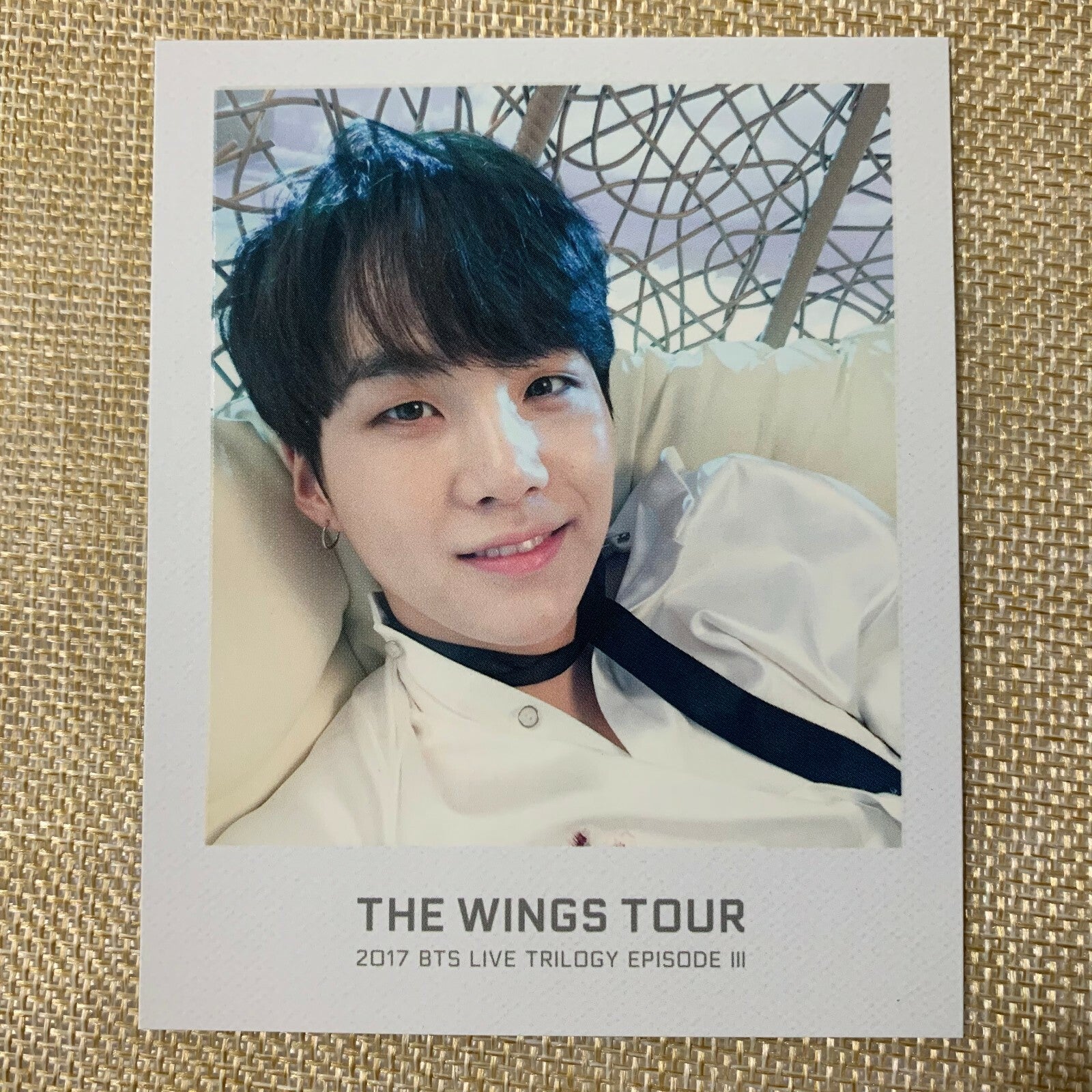 BTS SUGA [WINGS Tour 2017 Trilogy Ticket Album] Official Polaroid Photocard /+G