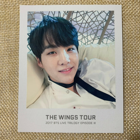 BTS SUGA [WINGS Tour 2017 Trilogy Ticket Album] Official Polaroid Photocard /+G