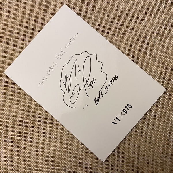 BTS J-HOPE [VT Cosmetics Sign Message] Official Postcard Photocard / New, Rare