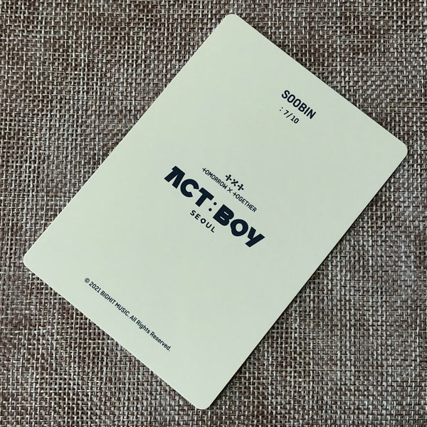 TXT SOOBIN 7/10 [ ACT : BOY SEOUL ] Official Mini Photocard / New / Gift