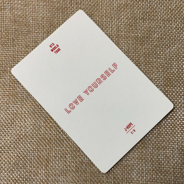 BTS J-HOPE 2/8 [ Love Yourself World Tour ] Official Mini Photocard / New / Gift