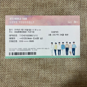 BTS 2018 [Love Yourself Seoul World] Official Concert Ticket / New, Rare / Gift