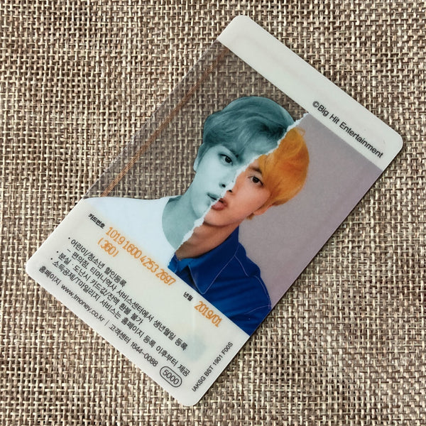 BTS JIN [ 2019 CU T-Money Transparent ] Official Photocard / New, Rare / Gift