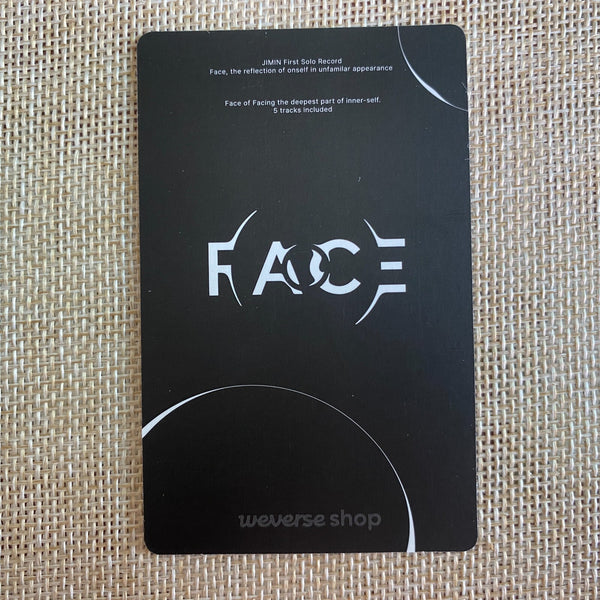 BTS JIMIN #2 [FACE] Official Photocard, POB Weverse Shop Random / New, Rare /+G