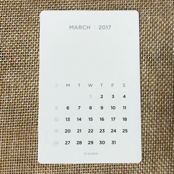 EXO LAY [2017 Season's Greetings] Mini Calendar Official Photocard / New / Gift