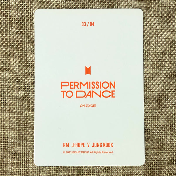 BTS GROUP 3/4 [PTD PERMISSION TO DANCE ON STAGE] Official Mini Photocard / Gift