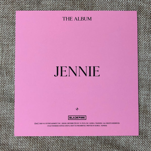 BLACKPINK JENNIE [ THE ALBUM ] Official Postcard, Ver. 3 / New / Gift