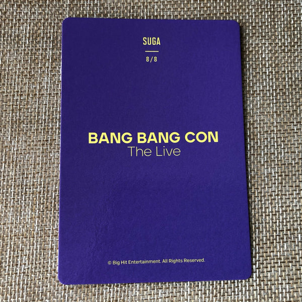 BTS SUGA 8/8 [ BANG BANG CON The Live ] Official Mini Photocard / New / Gift