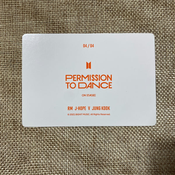 BTS GROUP 4/4 [PTD PERMISSION TO DANCE ON STAGE] Official Mini Photocard / Gift