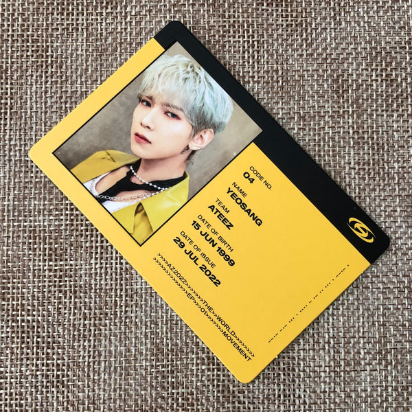 ATEEZ YEOSANG [THE WORLD EP.1 : MOVEMENT] Official ID Photocard, Diary Ver. /+G