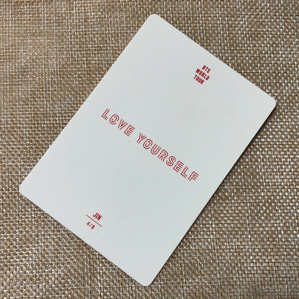 BTS JIN 4/8 [ Love Yourself World Tour ] Official Mini Photocard / New / Gift