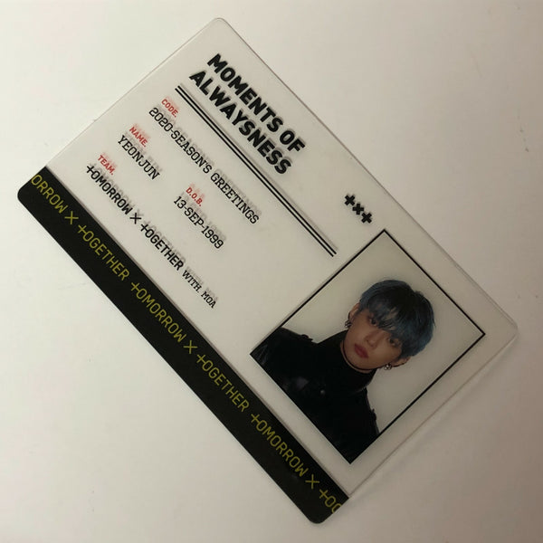 TXT YEONJUN [ 2020 Season's Greetings ] Official ID Card Photocard / New / Gift