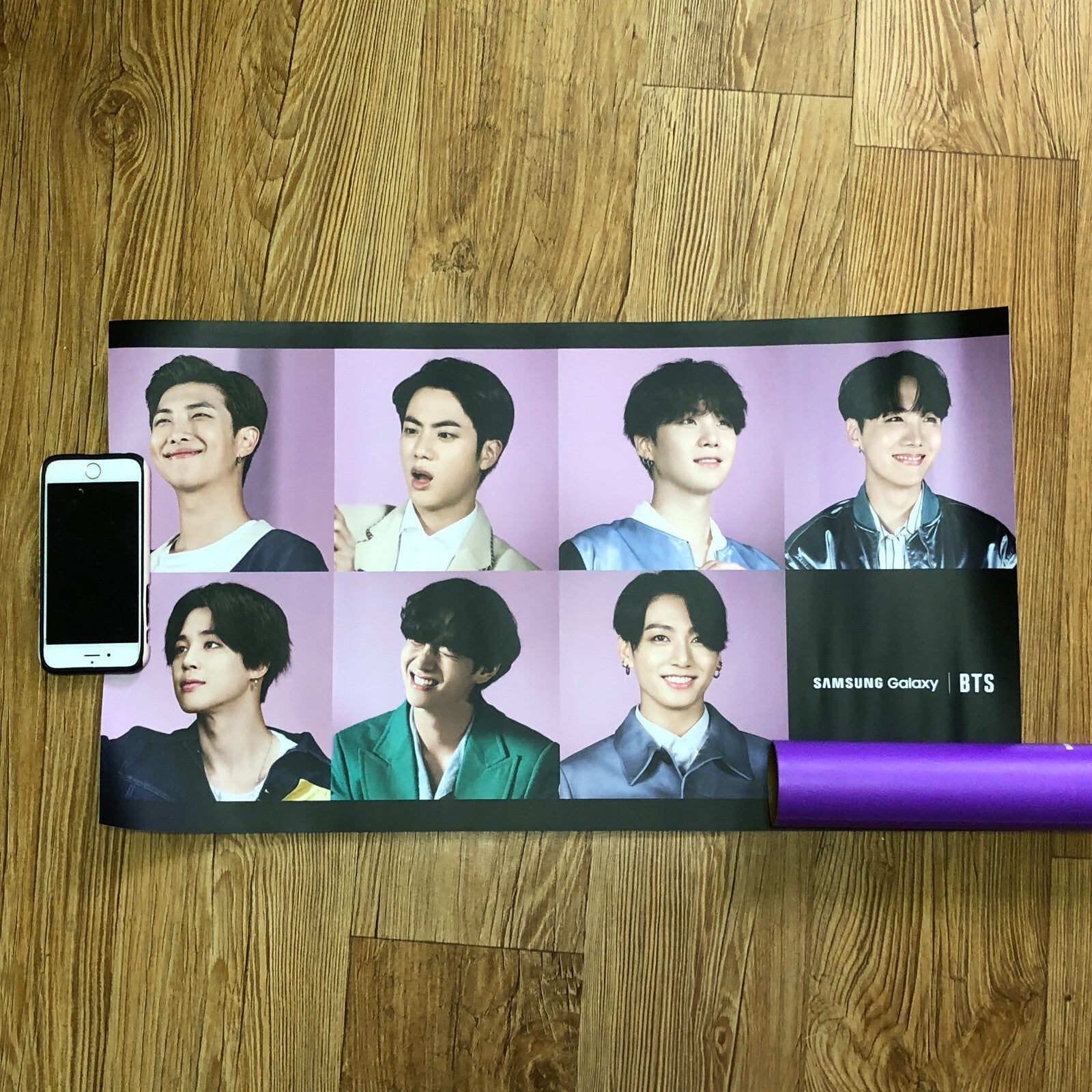 BTS GROUP [ Samsung Galaxy S20+ ] Official Unfolded Poster / New, Rare / Gift