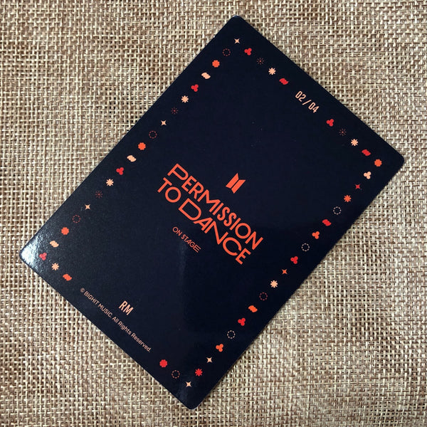 BTS RM 2/4 [PTD PERMISS  ION TO DANCE ON STAGE Official Mini Photocard ] N /+GFT