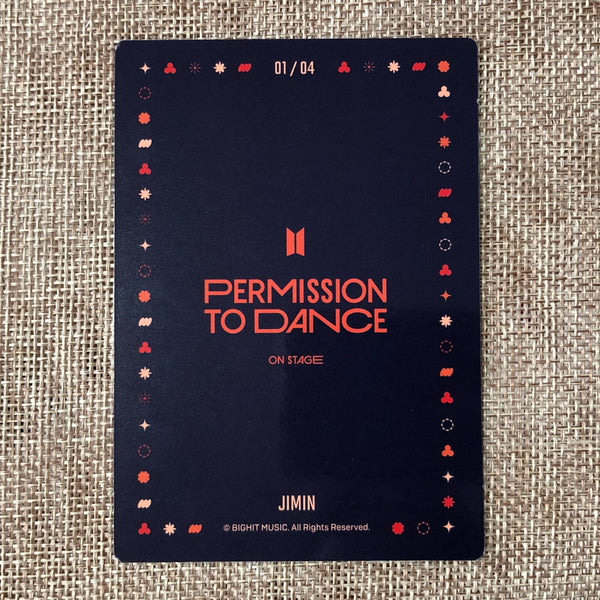 BTS JIMIN 1/4 [PTD PERMISSION TO DANCE ON STAGE] Official Mini Photocard / Gift
