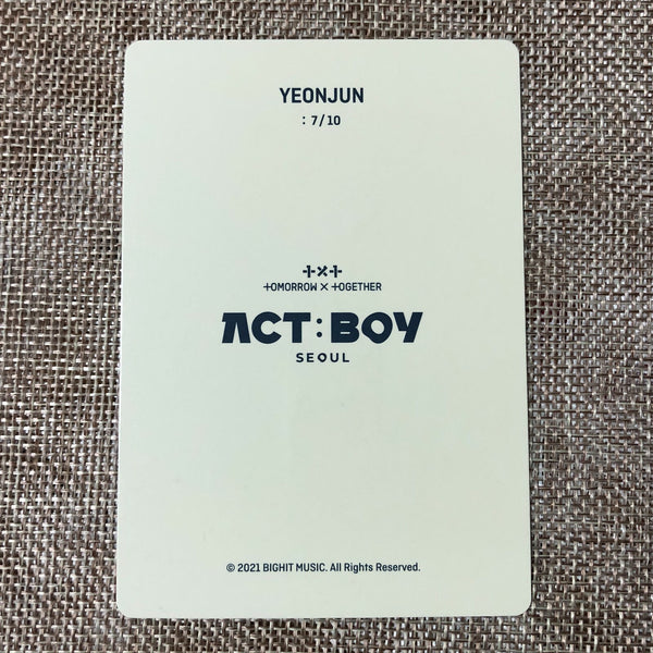 TXT YEONJUN 7/10 [ ACT : BOY SEOUL ] Official Mini Photocard / New / Gift