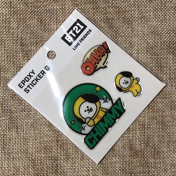 BTS BT21 Official Authentic Goods Epoxy Sticker G Line Friends / New / Gift