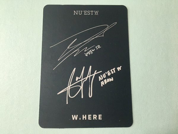 Nu'est ARON JR [ W.here ] Official Photocard, Album Portrait / New / Gift