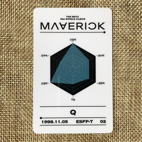 THE BOYZ Q [ MAVERICK ] Official ID Photocard / New / Gift