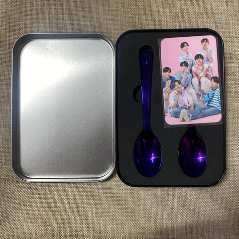 BTS #2 [BASKIN ROBBINS] Official Purple Ice Cream Spoon + Photocard / New, Rare