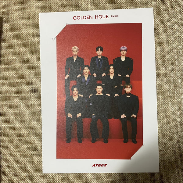 ATEEZ [Golden Hour Part. 2] All Member Signed Promo Album, Message Full Set /+G